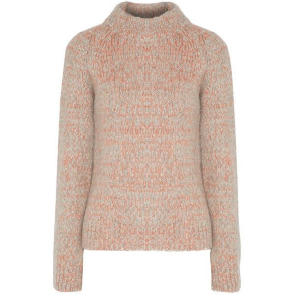 DUFFY Marled Cable Knit Alpaca Blend Sweater